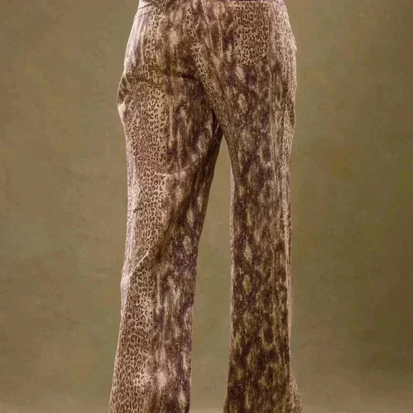 Multicolor Casual Women's Low Rise Snakeskin Denim Trousers - Picture 2 of 5